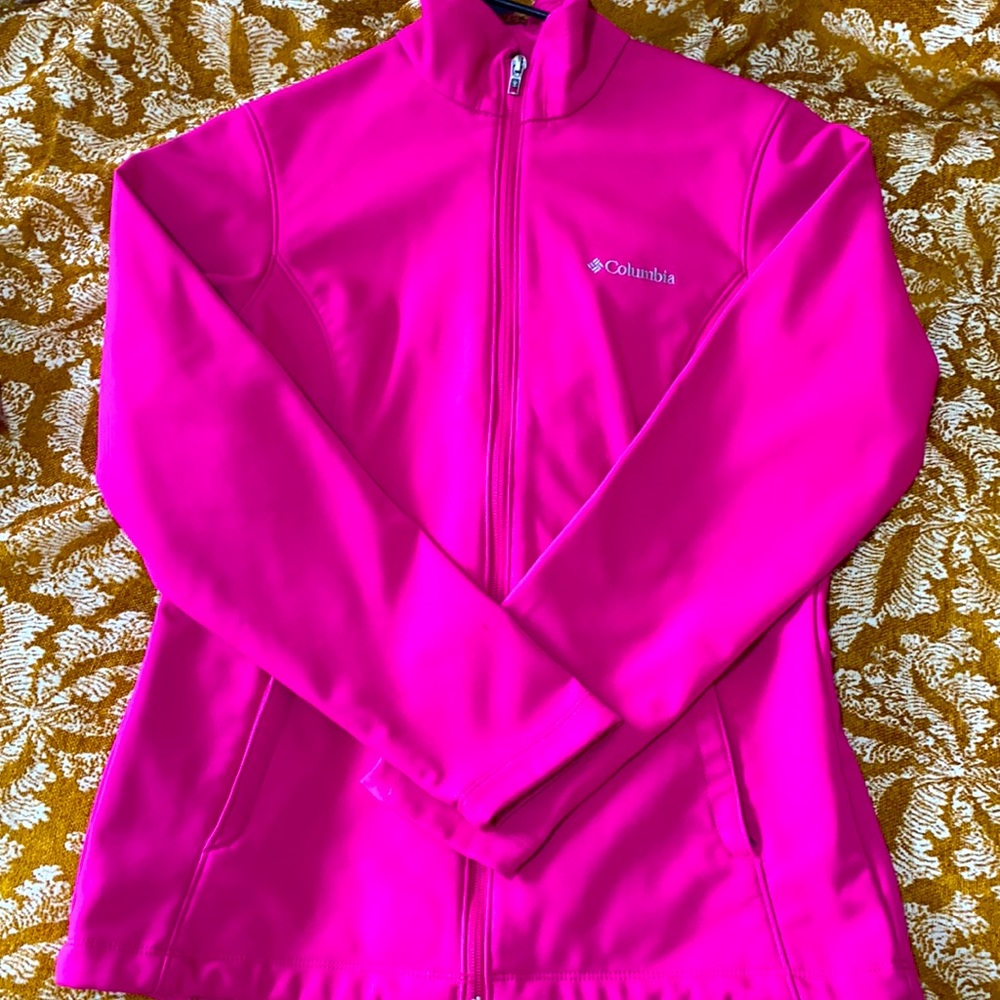 Columbia bright pink full zip up.  Only worn a handful of times, was a gift.
